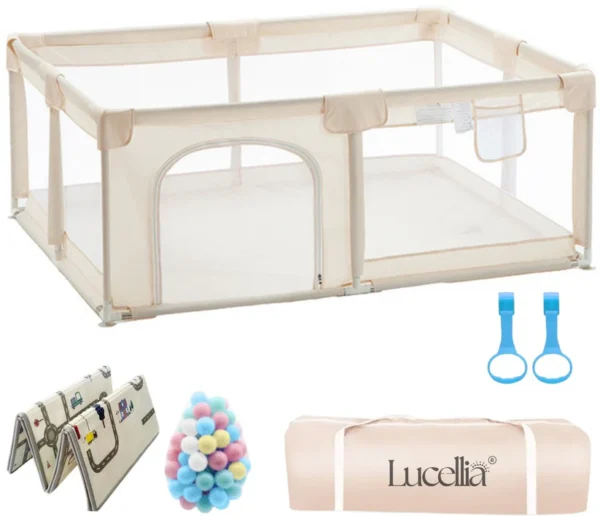 Lucellia® Grondbox Baby – Speelbox met Mat, Ballen & Handgrepen – Meerdere Maten & Kleuren