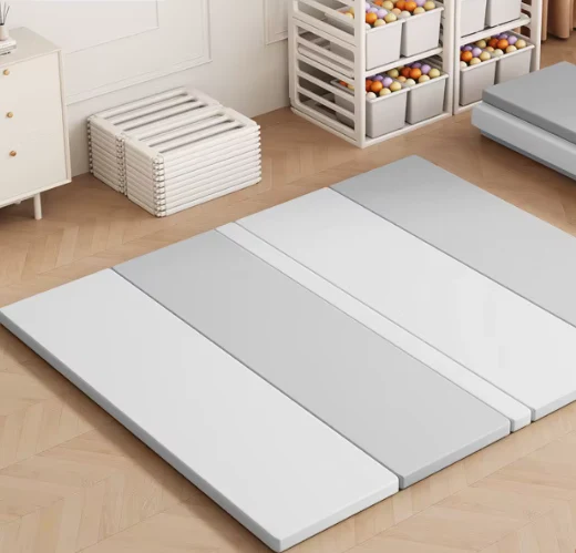 Opvouwbare Speelmat Baby & Kind – Extra Dik 4 cm – Wit/Grijs – 2 Formaten