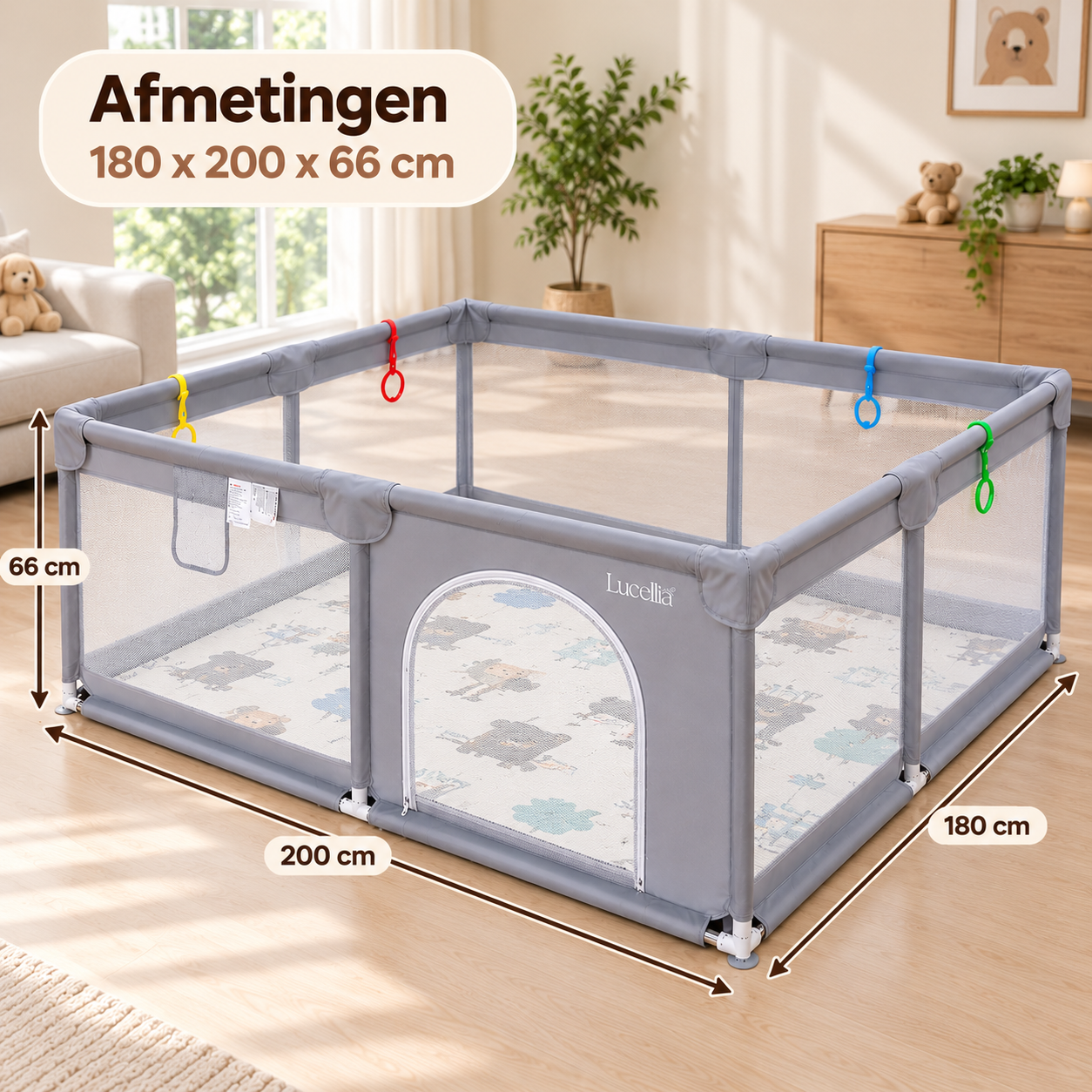 CARAMEL　LAVENDULA BABY SET 18m Grondbox Baby 180x200 – Veilige Speelbox
